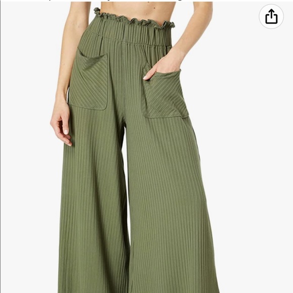 FP Movement by Free People Pants - Free People Take Everywhere Wide Leg Pant Army Green NWT